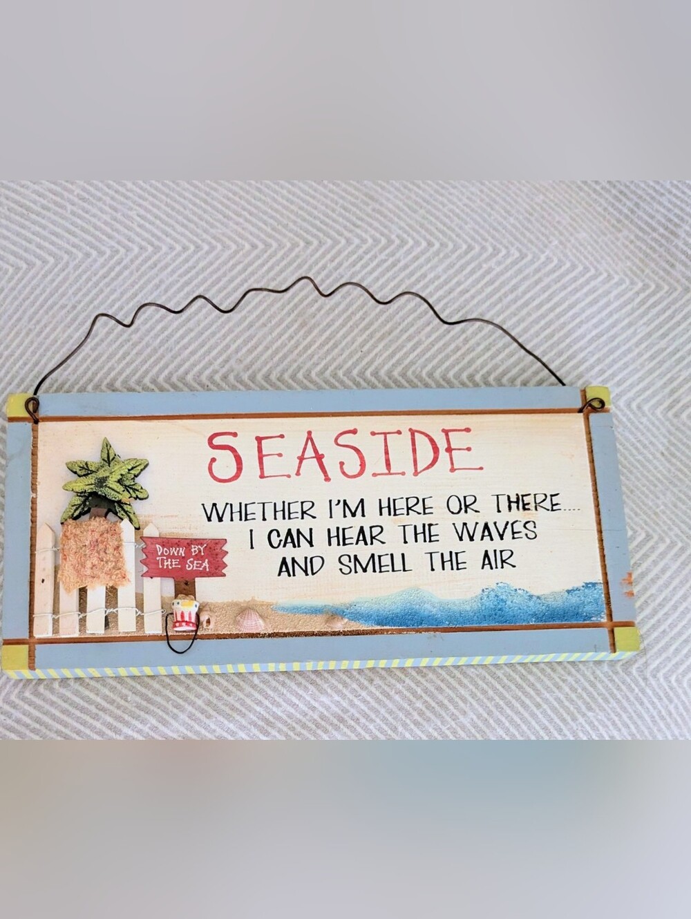 Seaside Dream Hanging Wooden Sign Down by the Sea Seaside Coastal Wall Sign